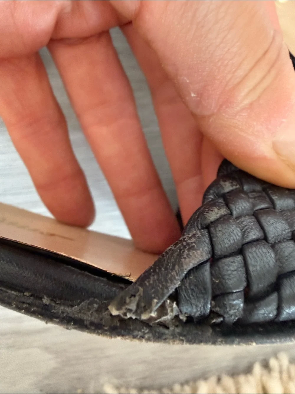 Salvatore Ferragamo Black Woven Leather Sandals